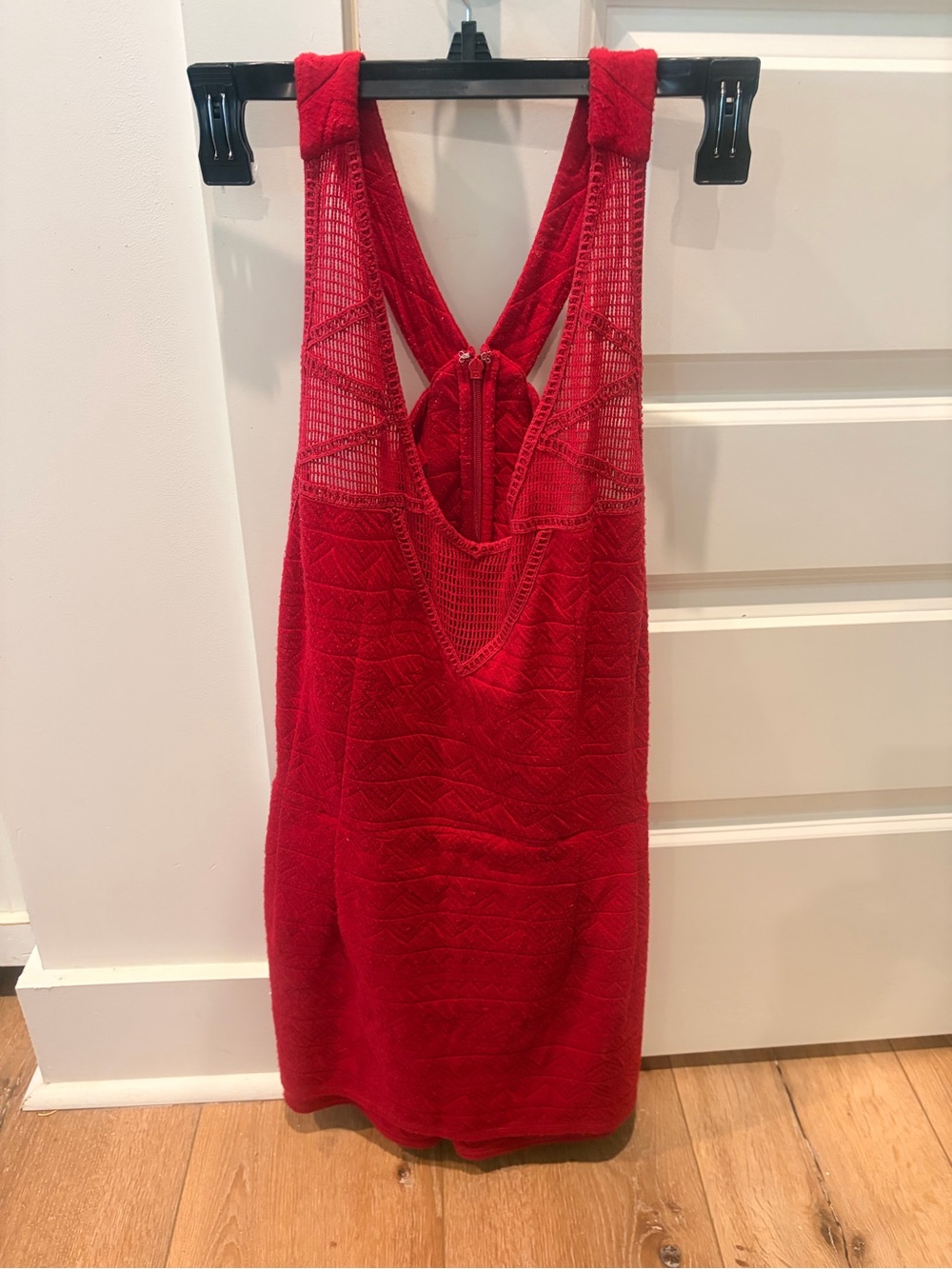 Free People Red Backless Knit Mini Dress